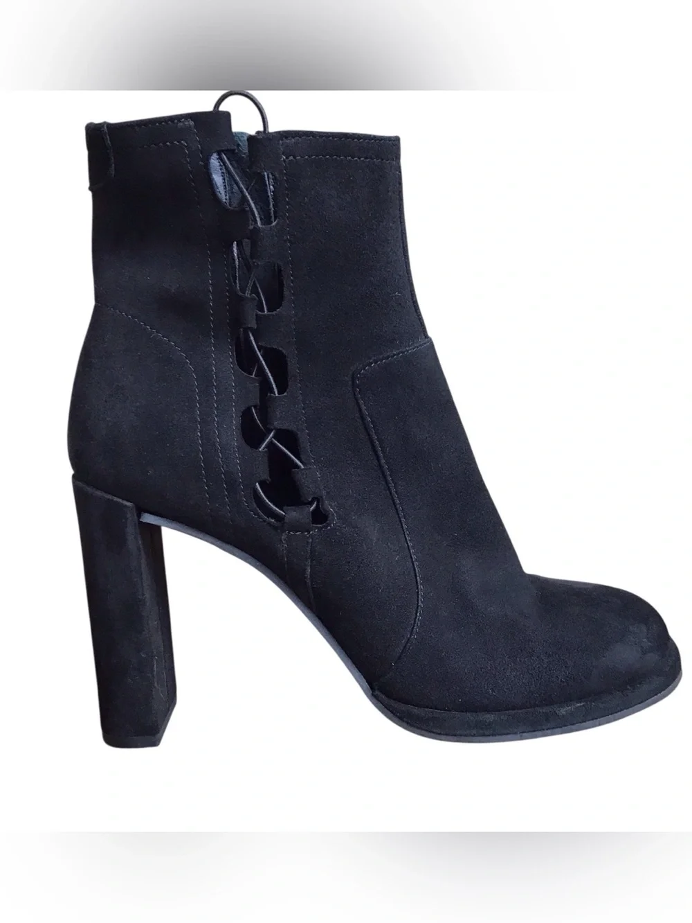 Free People Marietta Laced Detail Black Suede Boots